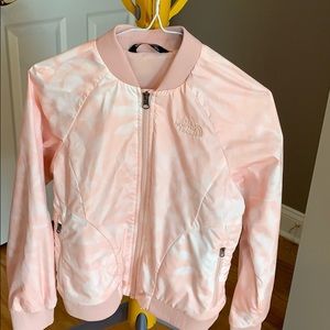 Girls , The North Face , pink bomber jacket, M